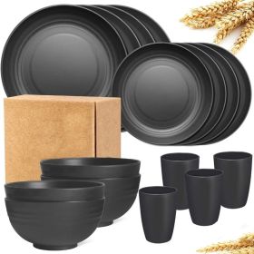 32 Pieces/set of Plastic Tableware, Including Plates, Squares, Bowls, and Cups, Suitable for Families, Camping, Picnics, School Dormitories, Part