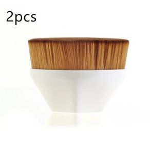 Foundation Brush BB Cream Makeup Brushes Loose Powder Brush Flat Kit (Option: 2pcs White1)