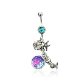 Colorful Shining Beauty Scale Navel Stud Accessories (Color: NC012 Light Blue Light Purple)