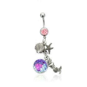 Colorful Shining Beauty Scale Navel Stud Accessories (Color: NC017 Pink Light Purple)