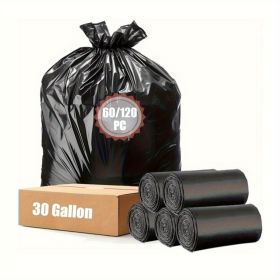 35 Gallon Heavy Duty Trash Bags 33x40 Inch - Commercial Grade 60/120 Count Thick Garbage Bags for Hospital, Restaurant, Yard Leaves (Black: 120 PCS)