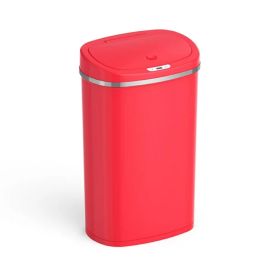13.2 Gallon Trash Can;  Motion Sensor Kitchen Trash Can;  Stainless Steel (Color: Red)