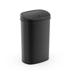 13.2 Gallon Trash Can;  Motion Sensor Kitchen Trash Can;  Stainless Steel (Color: Black)